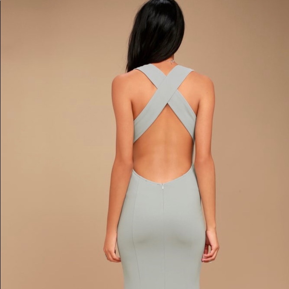 Lulus Heaven and Earth Grey Maxi Dress